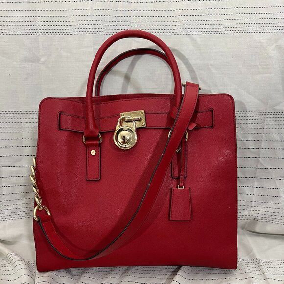 Michael Kors Hamilton Large Satchel Tote Saffiano Shoulder Bag - Picture 1 of 7